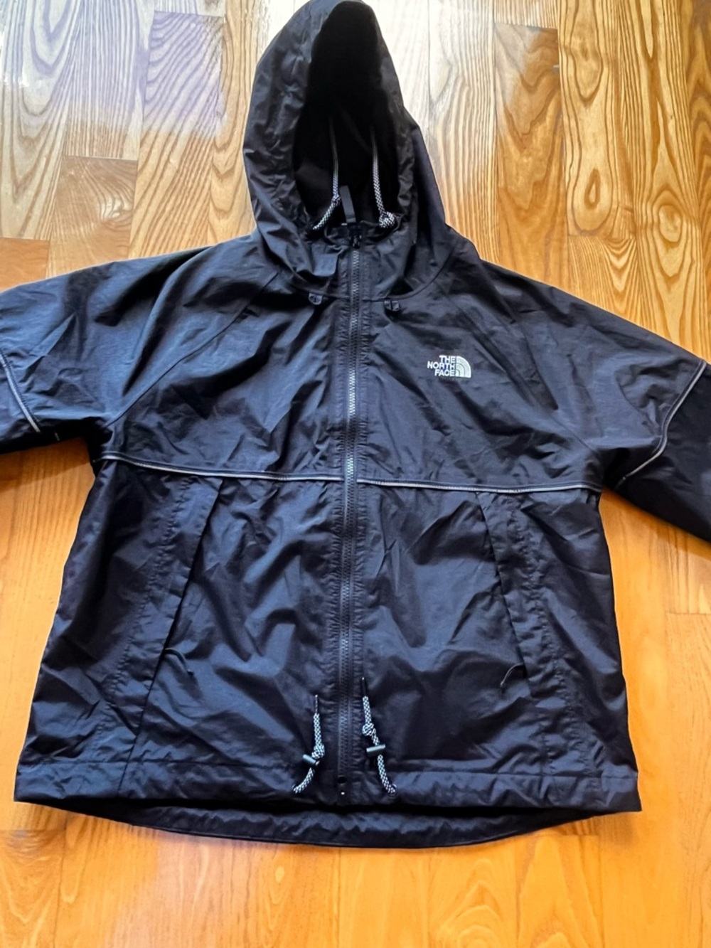 The North Face Dry Vent Womens Medium Windbreaker Jacket Full Zip Black Hooded